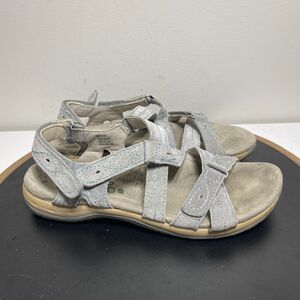 Earth Origins Shane Women's Shoes Gray‎ 9 M Suede Slingback Comfort Sandals